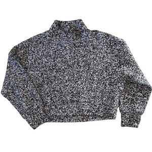 OFFLINE by Aerie Black White Knit Mock Neck Sweater Size Medium